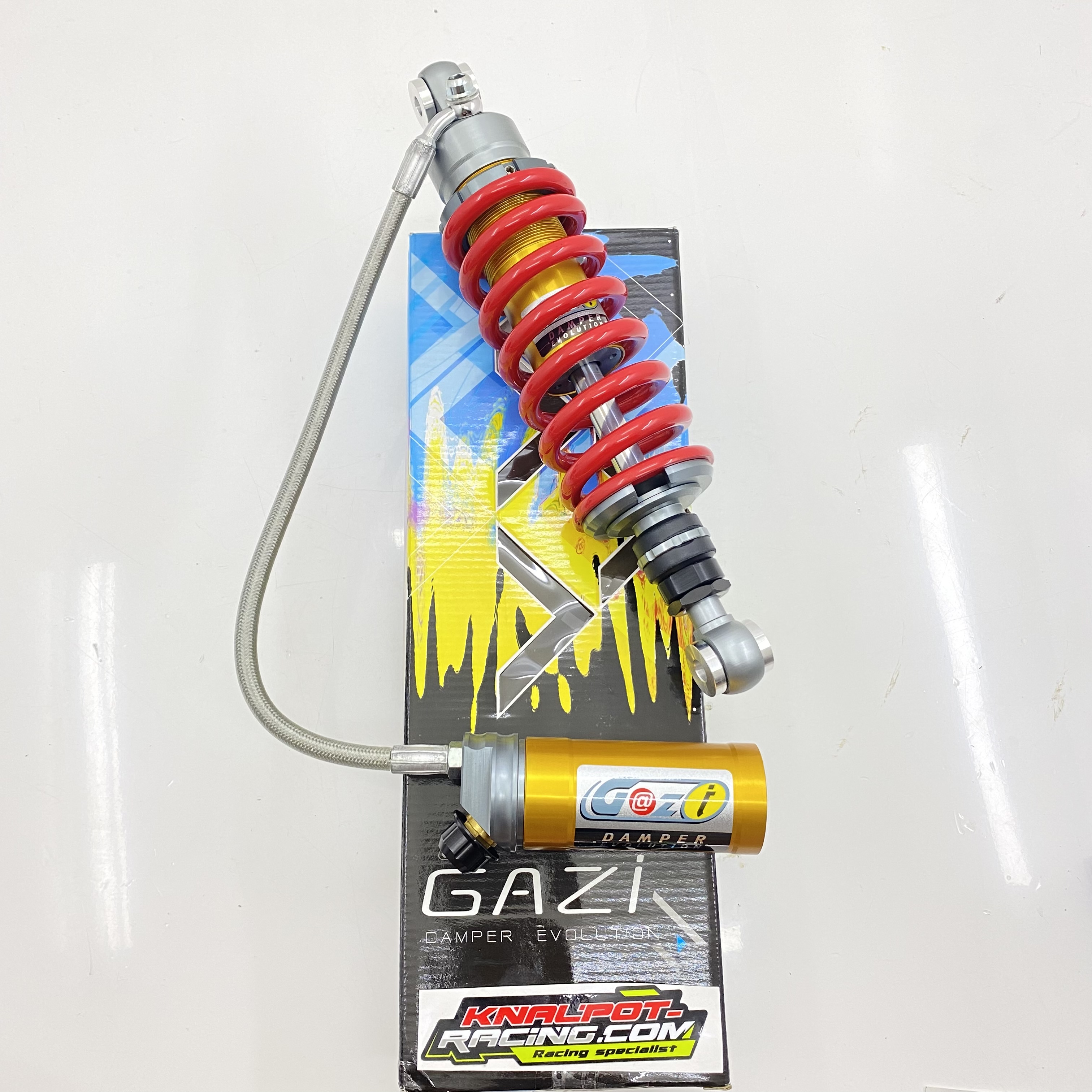 SHOCKBREKER GAZY TABUNG PISAH KAWASAKI KR150 PER MERAH TABUNG GOLD