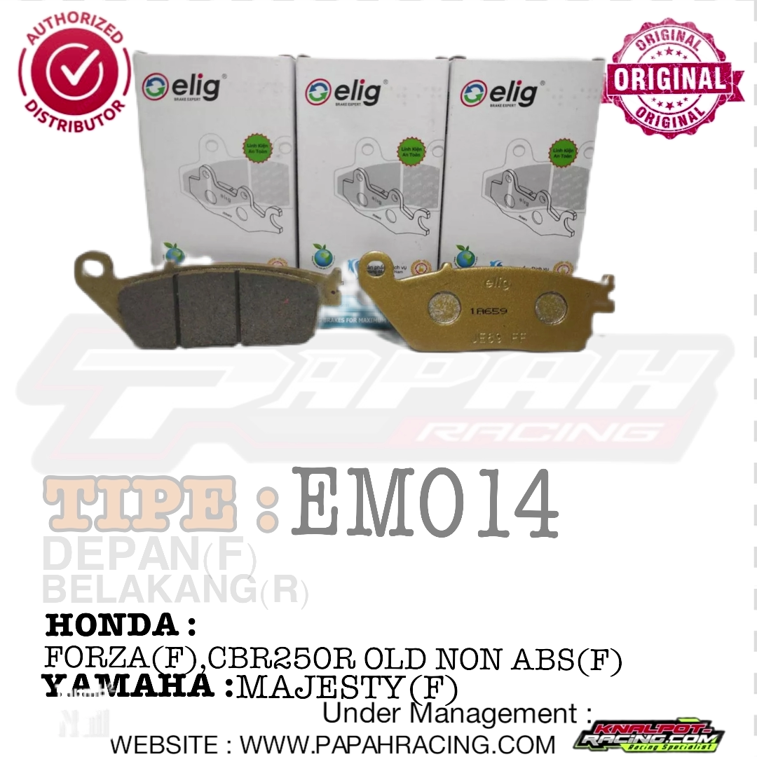 KAMPAS REM ELIG EM014 HONDA FORSA (DPN) CBR OLD 250R NON ABS (DPN).YAMAHA MAJESTY (DPN)