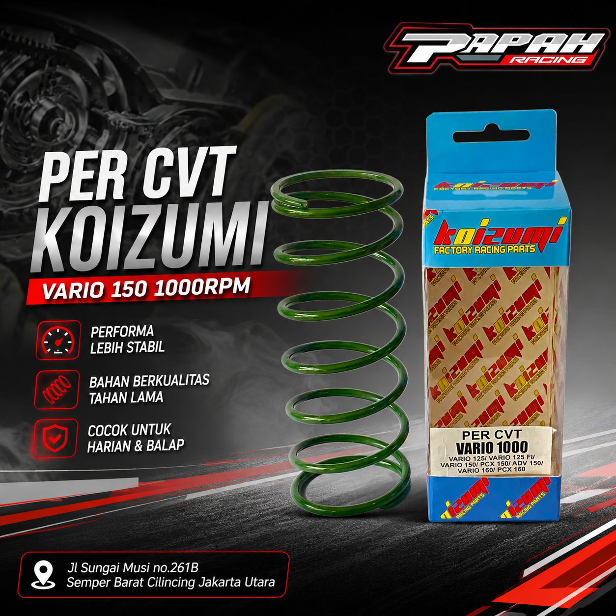 PER CVT KOIZUMI VARIO 150 1000RPM