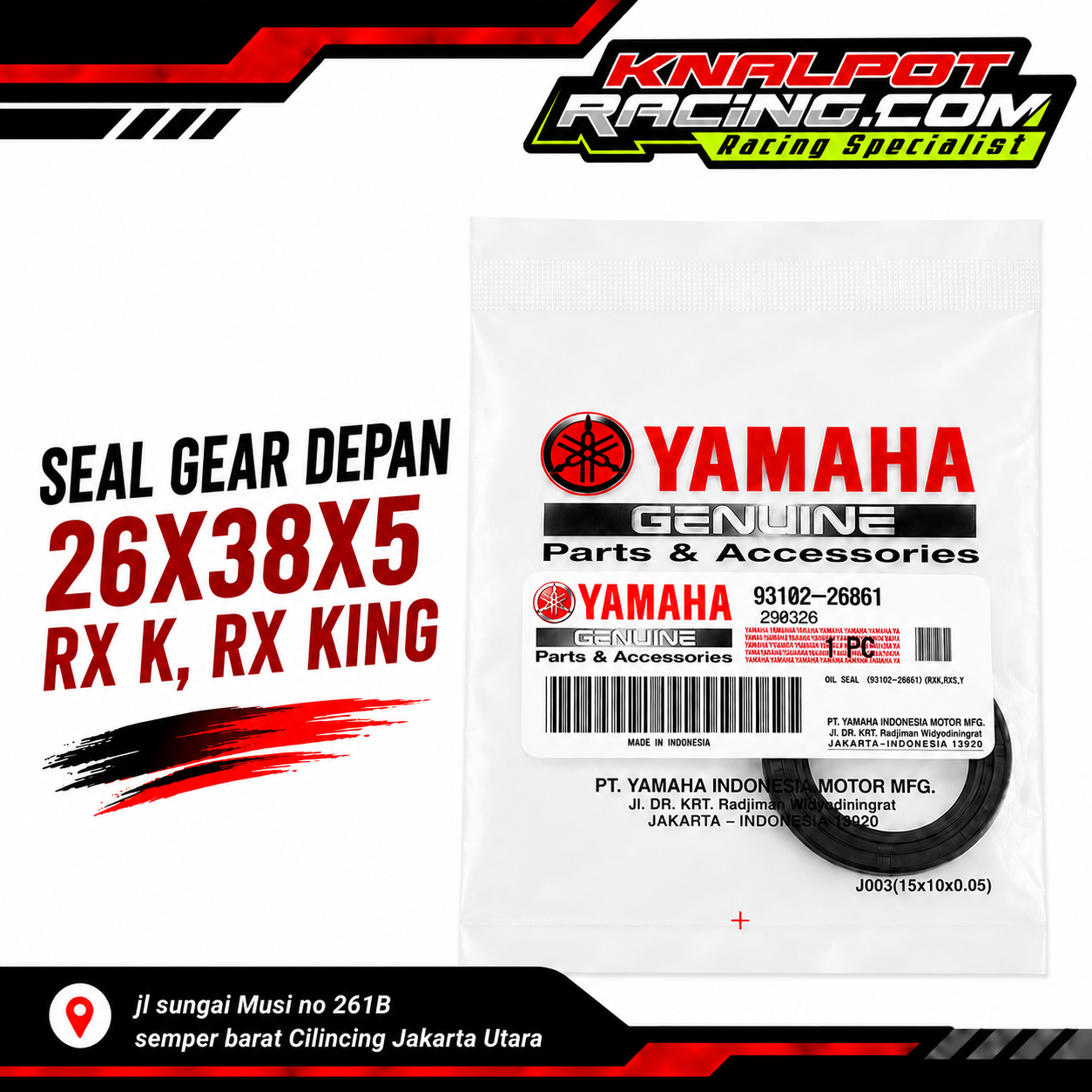 SEAL GEAR DEPAN 26X38X5 RX K, RX KING